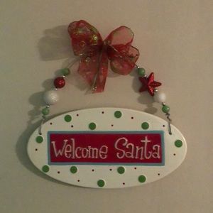Welcome Ceramic Santa Sign